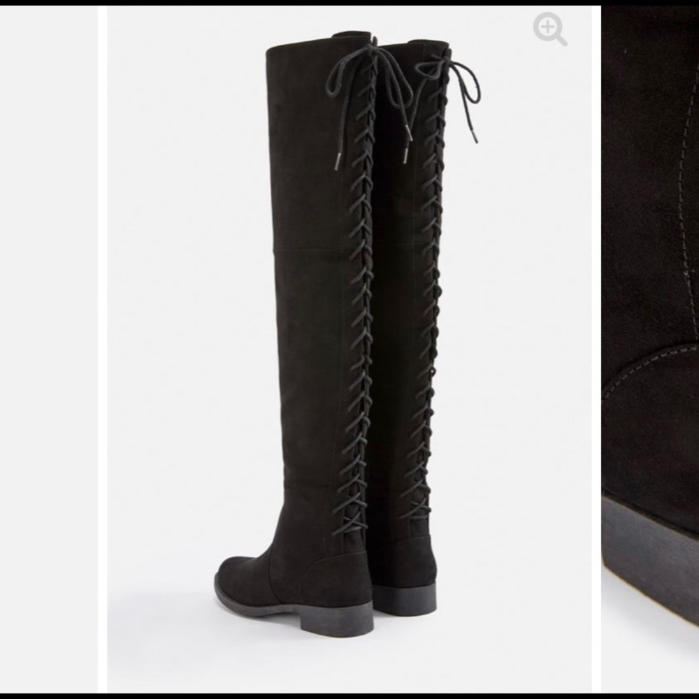 Corset Back Thigh High Boot